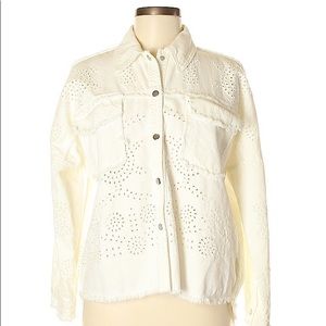 white eyelet denim jacket